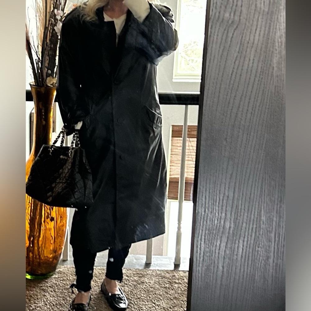 HUNT CLUB VINTAGE LEATHER TRENCH